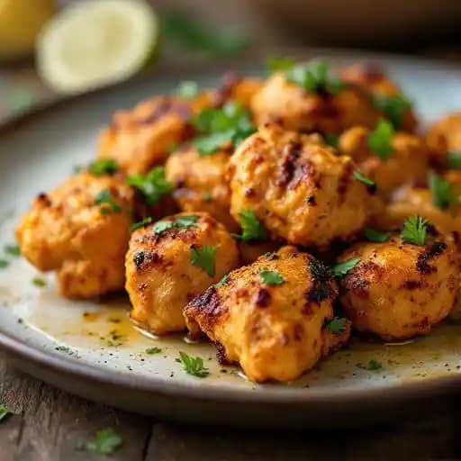 CHICKEN TIKKA recipe served on a plate, by Dishoom Shoreditch CHICKEN TIKKA recipe served on a plate, by Dishoom Shoreditch