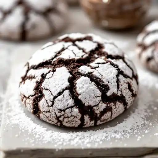 chocolate crinkle recipe served on a plate, by Bacon & Butter chocolate crinkle recipe served on a plate, by Bacon & Butter
