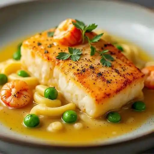 ATLANTIC COD recipe served on a plate, by Ocean Prime Las Vegas ATLANTIC COD recipe served on a plate, by Ocean Prime Las Vegas