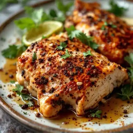 Spiced Chicken recipe served on a plate, by Wright & Company Spiced Chicken recipe served on a plate, by Wright & Company