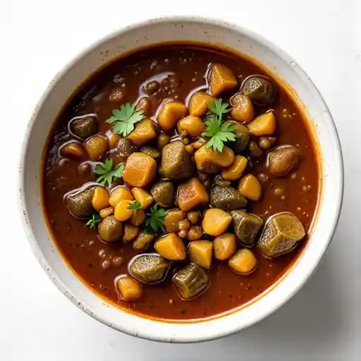 Gumbo recipe served on a plate, by Po' Brothers Gumbo recipe served on a plate, by Po' Brothers