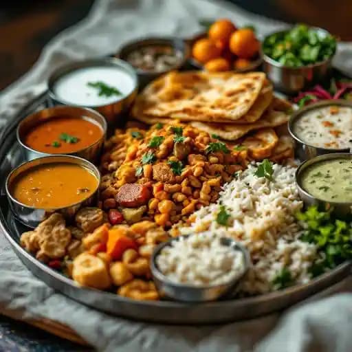 Veg Thali recipe served on a plate, by Laree Adda Veg Thali recipe served on a plate, by Laree Adda