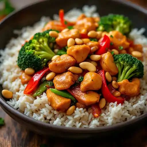 Cashew Nut Chicken recipe served on a plate, by Dating Yumy Cashew Nut Chicken recipe served on a plate, by Dating Yumy