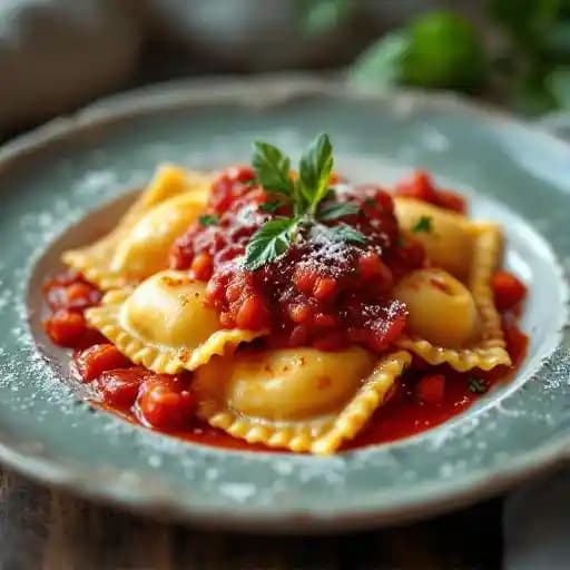 Ravioli Quattro Formaggi recipe served on a plate, by La Locanda Ristorante Italiano Ravioli Quattro Formaggi recipe served on a plate, by La Locanda Ristorante Italiano