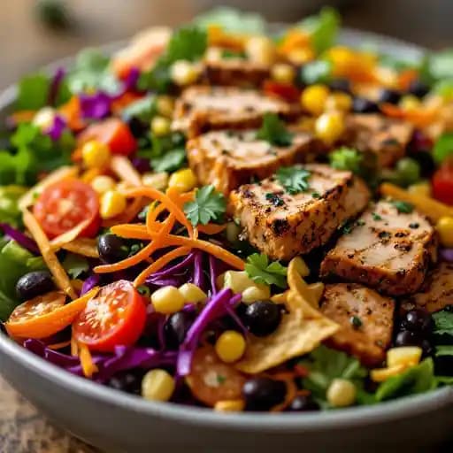 Spicy Southwest Salad recipe served on a plate, by The Original Pancake House Spicy Southwest Salad recipe served on a plate, by The Original Pancake House