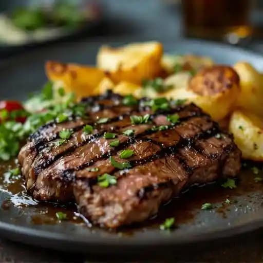 Entraña a la Parrilla recipe served on a plate, by Viva Entraña a la Parrilla recipe served on a plate, by Viva