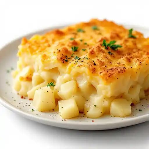 Potatoes au gratin recipe served on a plate, by Christner's Prime Steak & Lobster Potatoes au gratin recipe served on a plate, by Christner's Prime Steak & Lobster