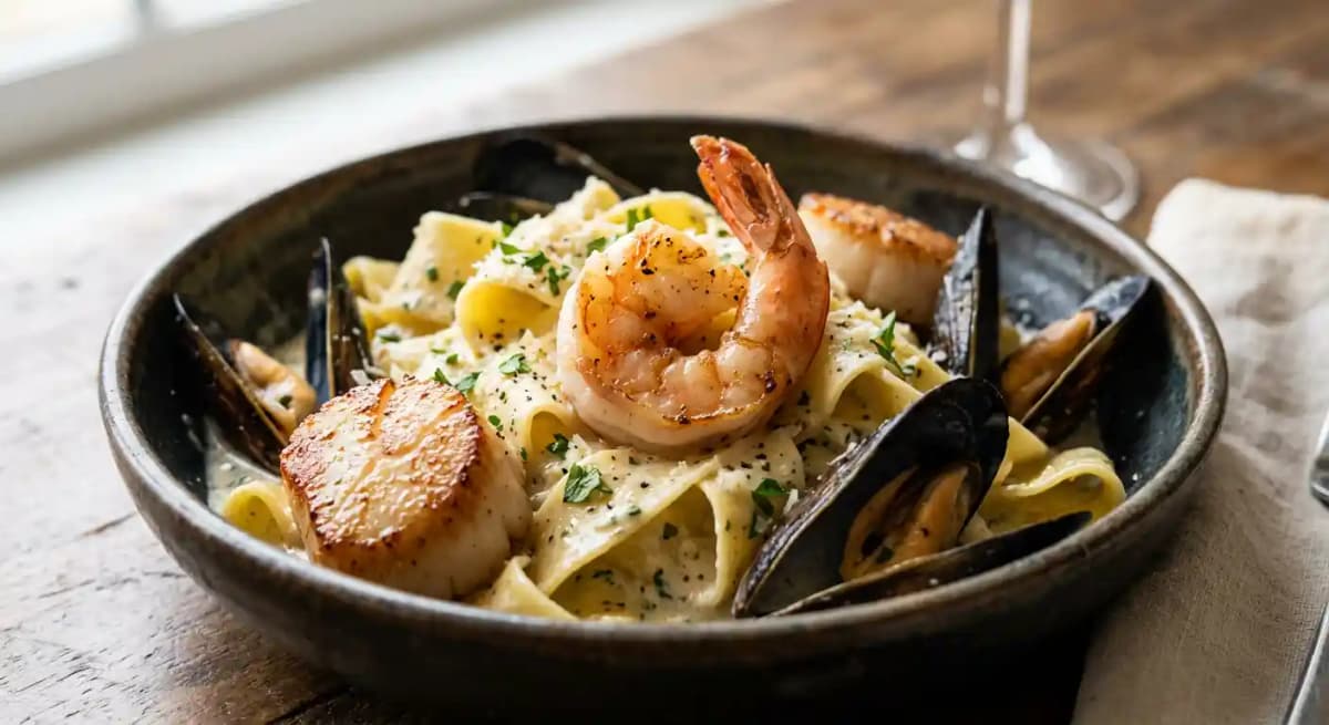 Seafood Pappardelle