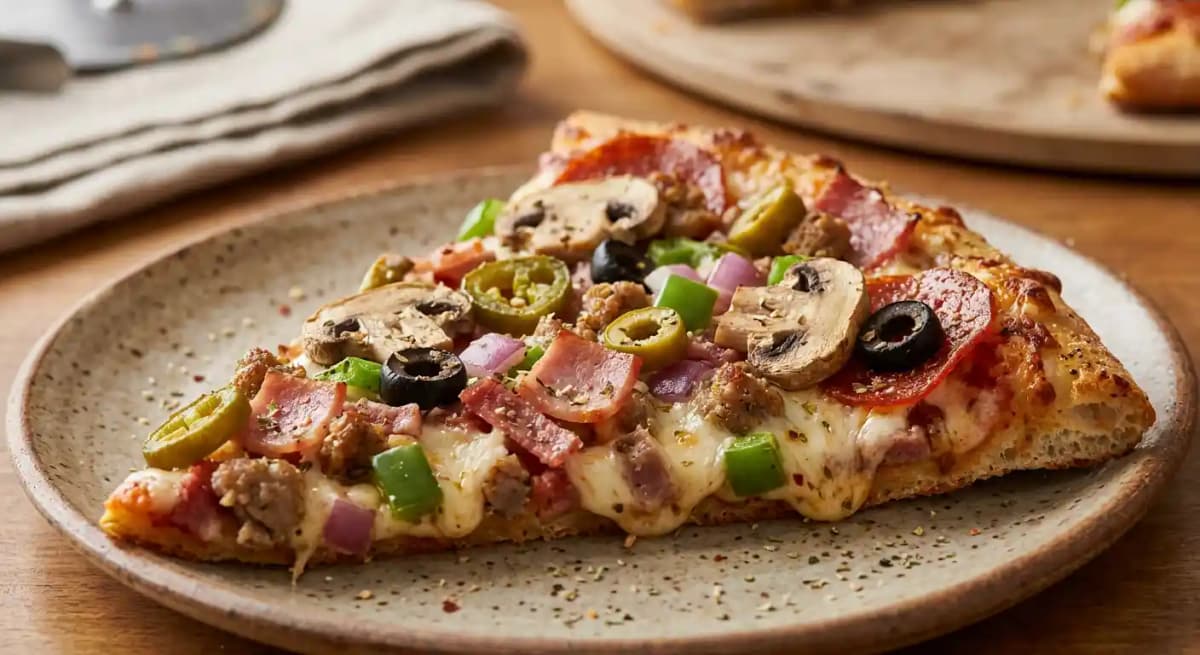 The Xtreme recipe served on a plate, by Hideaway Pizza The Xtreme recipe served on a plate, by Hideaway Pizza