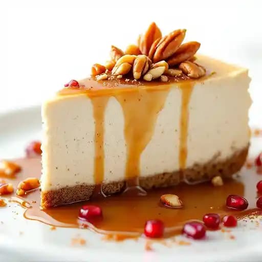 PECAN PRALINE CHEESECAKE recipe served on a plate, by South City Kitchen Midtown PECAN PRALINE CHEESECAKE recipe served on a plate, by South City Kitchen Midtown