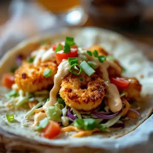 Crispy Shrimp Taco recipe served on a plate, by California Dreaming Crispy Shrimp Taco recipe served on a plate, by California Dreaming