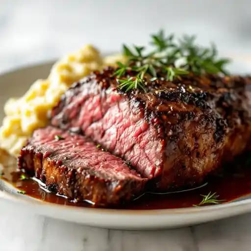 Rosemary Roasted Prime Rib recipe served on a plate, by Nico's Kailua Rosemary Roasted Prime Rib recipe served on a plate, by Nico's Kailua