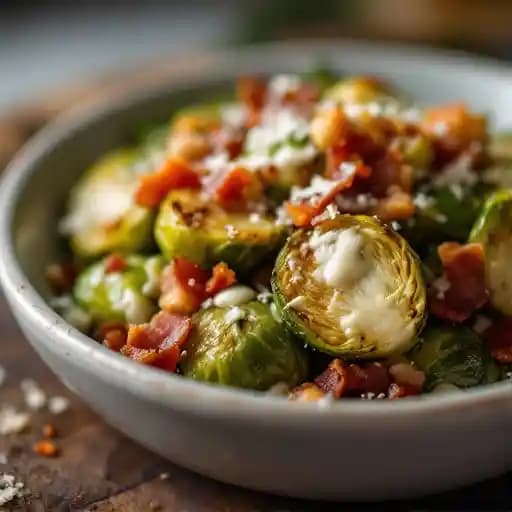Bacon Cesar Brussel Sprout recipe served on a plate, by GOEN Dining + Bar Bacon Cesar Brussel Sprout recipe served on a plate, by GOEN Dining + Bar