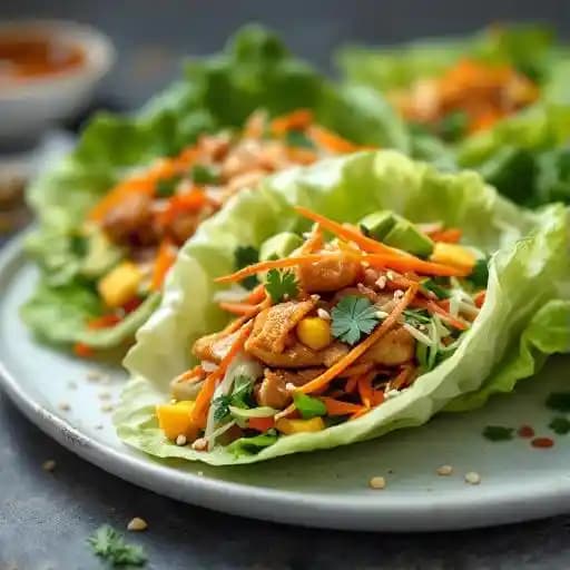 Asian Lettuce Wraps recipe served on a plate, by Franchesco's Ristorante Asian Lettuce Wraps recipe served on a plate, by Franchesco's Ristorante