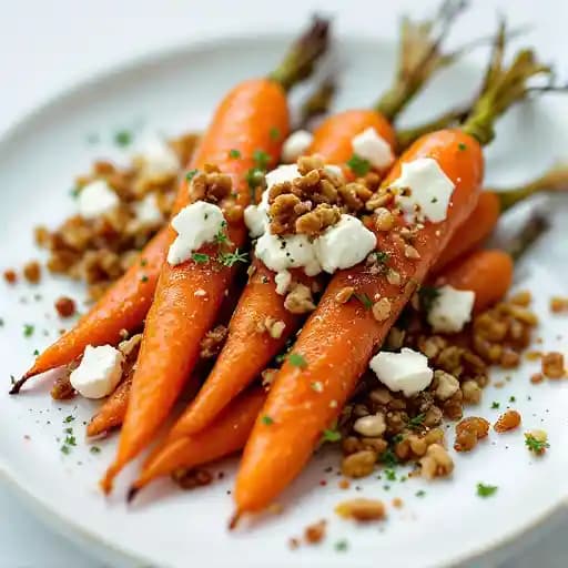 Roasted Carrots recipe served on a plate, by Vida Roasted Carrots recipe served on a plate, by Vida