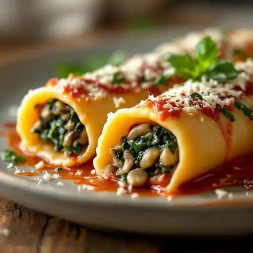 Manicotti recipe served on a plate, by Simon's Manicotti recipe served on a plate, by Simon's