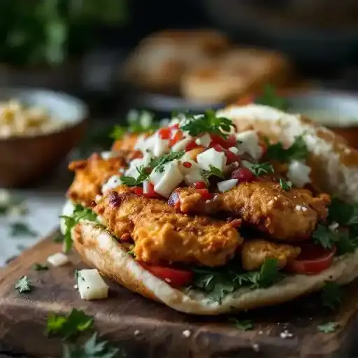 Chicken Gyro recipe served on a plate, by Olympic Flame Restaurant Chicken Gyro recipe served on a plate, by Olympic Flame Restaurant