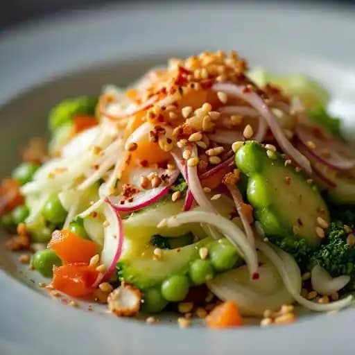 Tokyo Salad recipe served on a plate, by The Map Room Tokyo Salad recipe served on a plate, by The Map Room