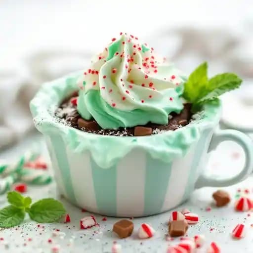 Peppermint Fudge Pot Hole recipe served on a plate, by Unforked Peppermint Fudge Pot Hole recipe served on a plate, by Unforked