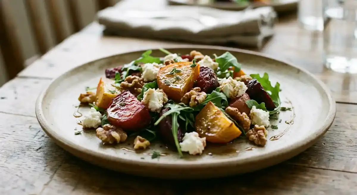Roasted Beet Salad recipe served on a plate, by Union Station Restaurant + Bar Roasted Beet Salad recipe served on a plate, by Union Station Restaurant + Bar