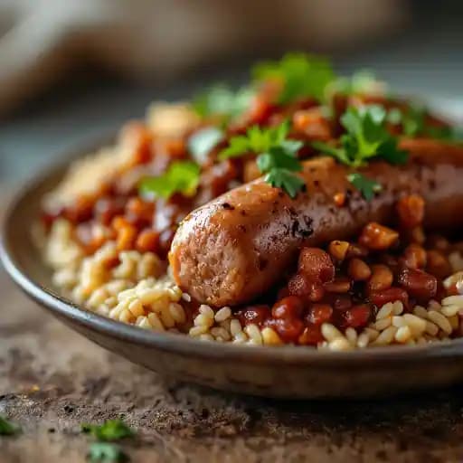 Boudin w/ Beans & Rice
