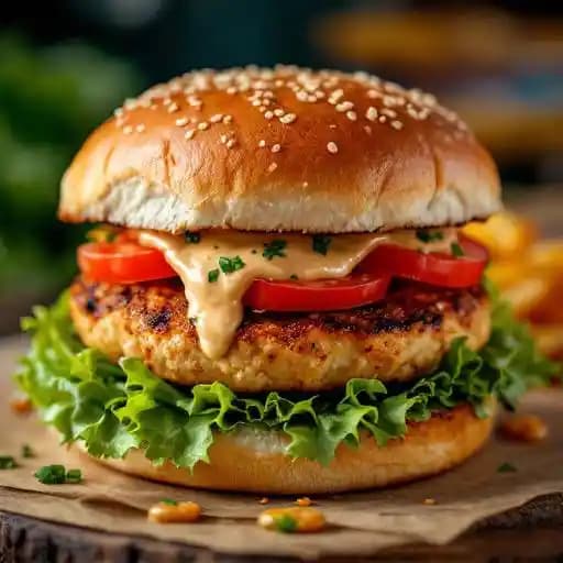 Grilled Turkey Burger recipe served on a plate, by Red Robin Gourmet Burgers and Brews Grilled Turkey Burger recipe served on a plate, by Red Robin Gourmet Burgers and Brews