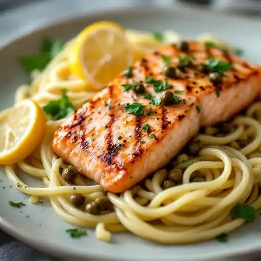 Grilled Salmon Piccata*