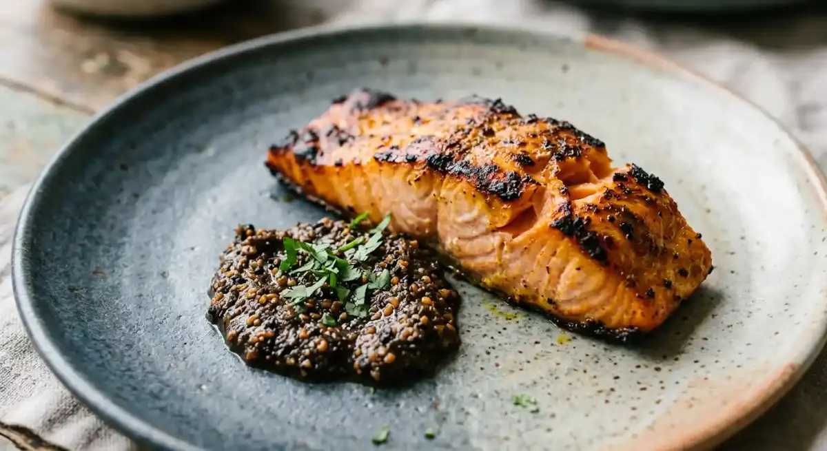Salmon Tandoori recipe served on a plate, by Rasika West End Salmon Tandoori recipe served on a plate, by Rasika West End
