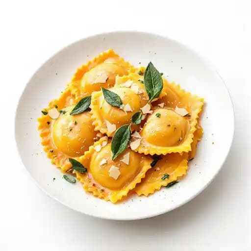 Butternut Squash Ravioli recipe served on a plate, by Fish Bones Grill Butternut Squash Ravioli recipe served on a plate, by Fish Bones Grill