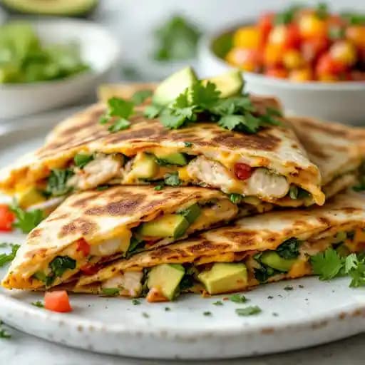 Roasted Chicken Quesadillas recipe served on a plate, by Heaven Restaurant Market Roasted Chicken Quesadillas recipe served on a plate, by Heaven Restaurant Market