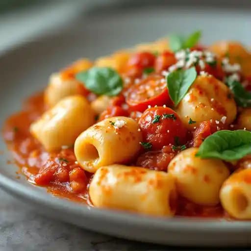 Gnocchi al Pomodoro recipe served on a plate, by Osteria 177 Gnocchi al Pomodoro recipe served on a plate, by Osteria 177