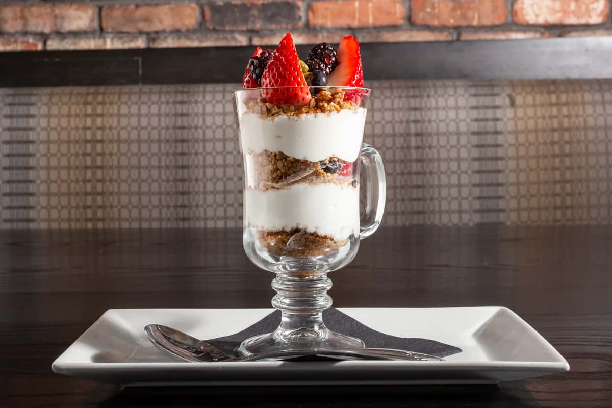 Yogurt Parfait recipe served on a plate, by Smokin Fins Yogurt Parfait recipe served on a plate, by Smokin Fins