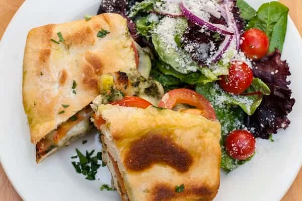 Pollo Panini recipe served on a plate, by Caffé Molise Pollo Panini recipe served on a plate, by Caffé Molise