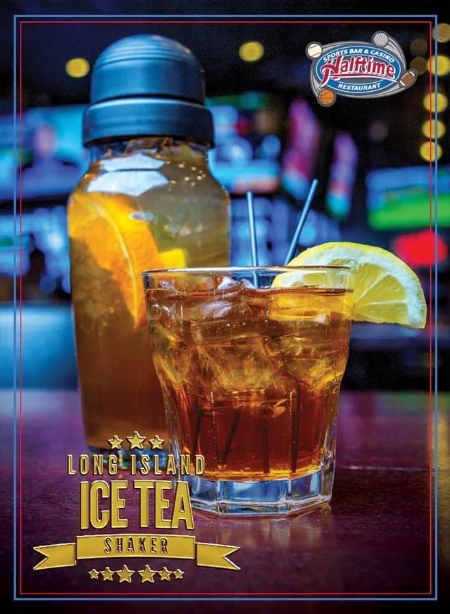 Long Island recipe served on a plate, by Halftime Sports Bar & Casino Long Island recipe served on a plate, by Halftime Sports Bar & Casino