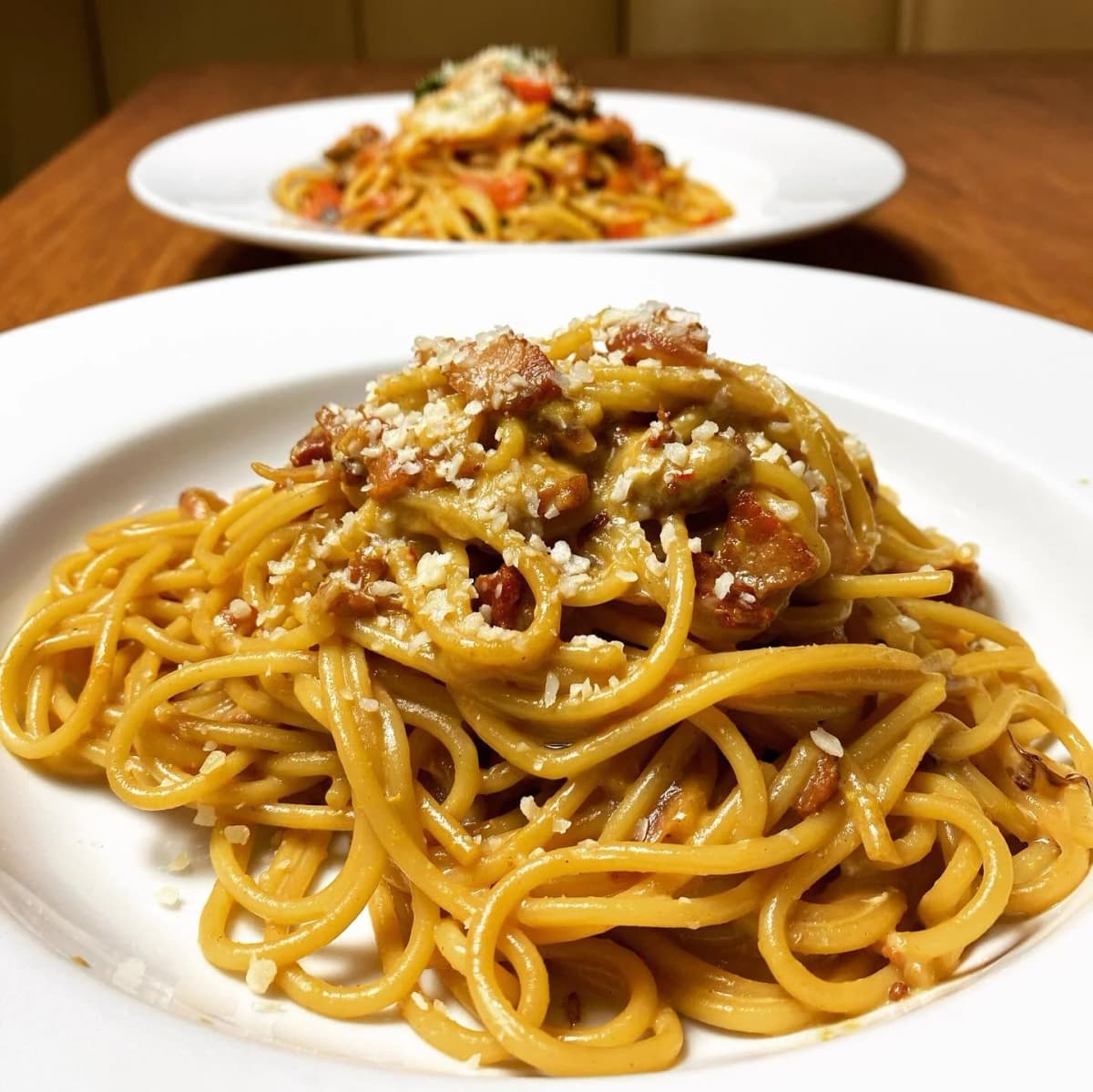 Spaghetti alla Checca recipe served on a plate, by Amante Restaurant Spaghetti alla Checca recipe served on a plate, by Amante Restaurant