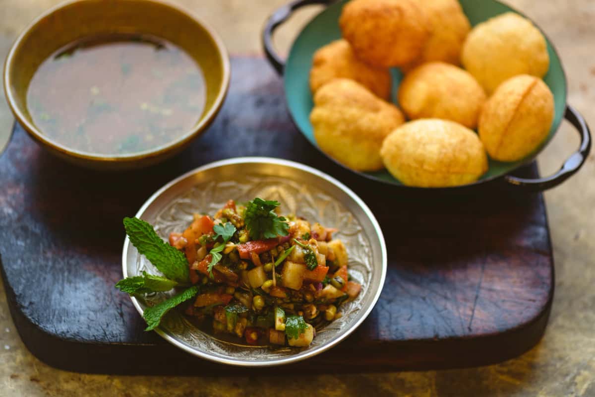 Pani Puri recipe served on a plate, by Dhaba Wala Indian Kitchen Pani Puri recipe served on a plate, by Dhaba Wala Indian Kitchen