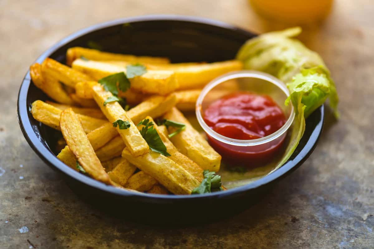 Masala Fries recipe served on a plate, by Dhaba Wala Indian Kitchen Masala Fries recipe served on a plate, by Dhaba Wala Indian Kitchen