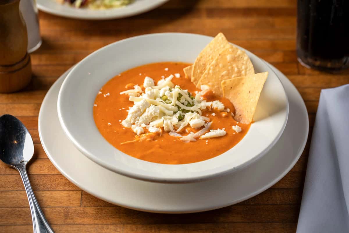 Tortilla Soup recipe served on a plate, by The White Chocolate Grill Tortilla Soup recipe served on a plate, by The White Chocolate Grill