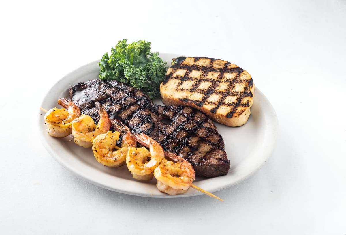 Sirloin Steak and Grilled Shrimp