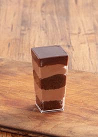 Sacher Torte Parfait recipe served on a plate, by la Madeleine Sacher Torte Parfait recipe served on a plate, by la Madeleine