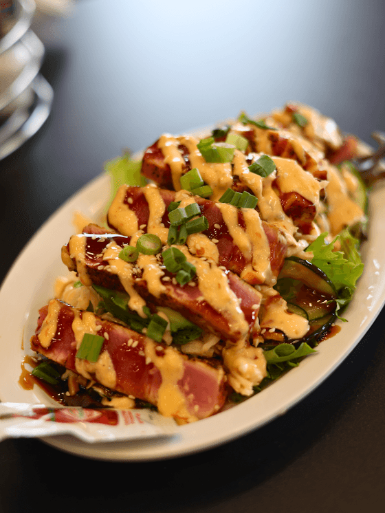 Kung Fu Stack recipe served on a plate, by Mandez's Seafood Bar & Grill Kung Fu Stack recipe served on a plate, by Mandez's Seafood Bar & Grill