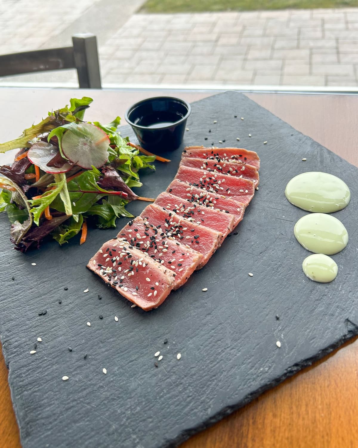 Seared Ahi Tuna recipe served on a plate, by Vice Restaurant Seared Ahi Tuna recipe served on a plate, by Vice Restaurant