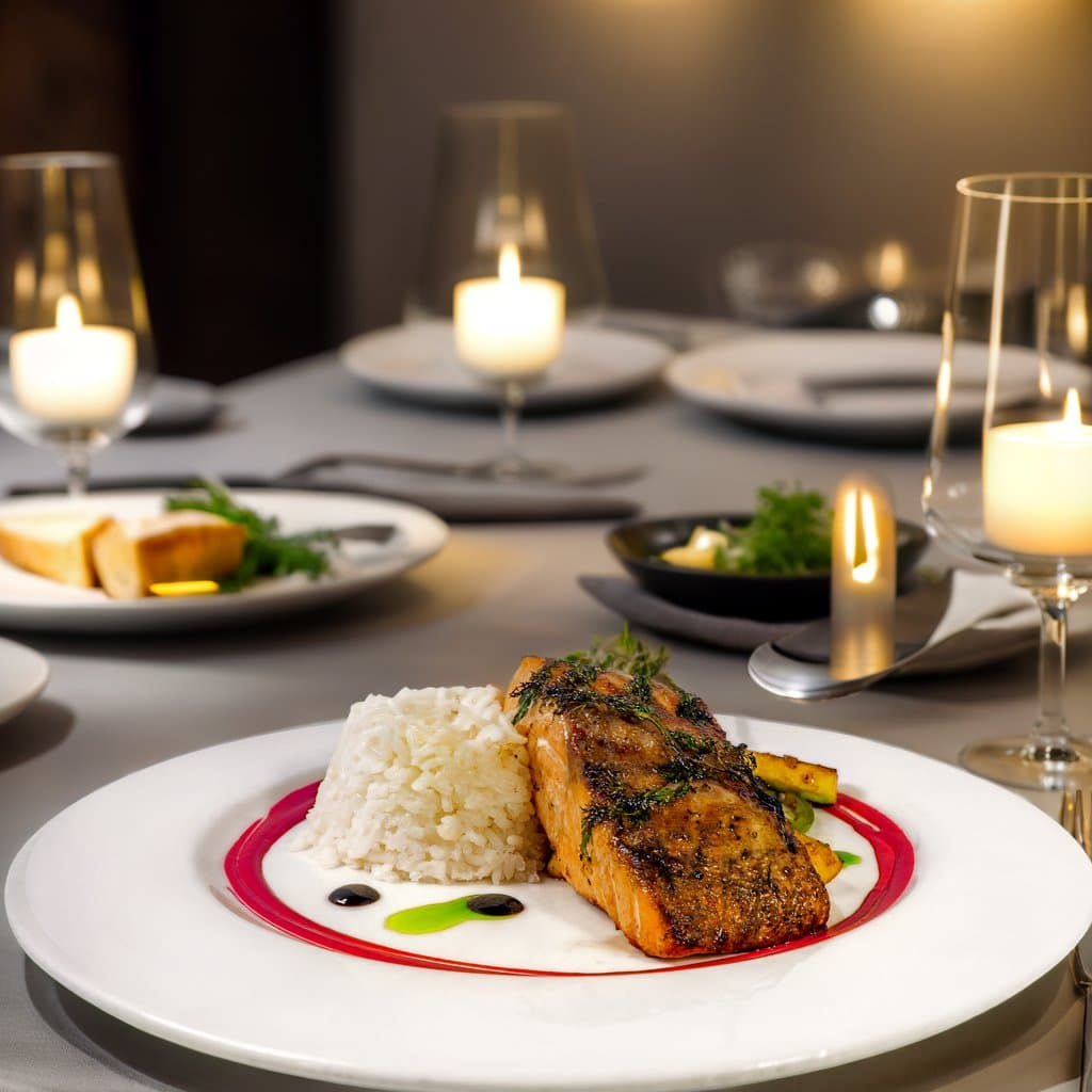 Grilled Salmon - Lemon Sauce