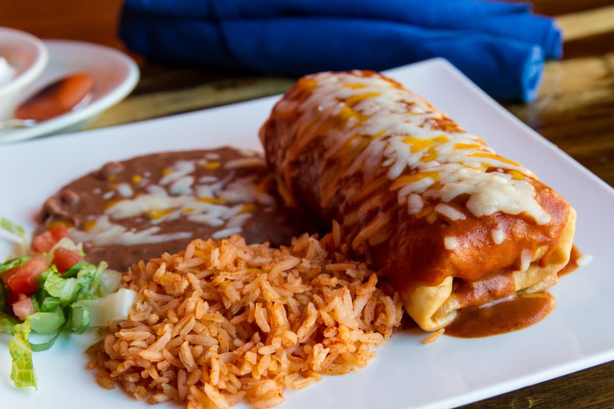 Chimichanga recipe served on a plate, by Sonrisa Grill Chimichanga recipe served on a plate, by Sonrisa Grill