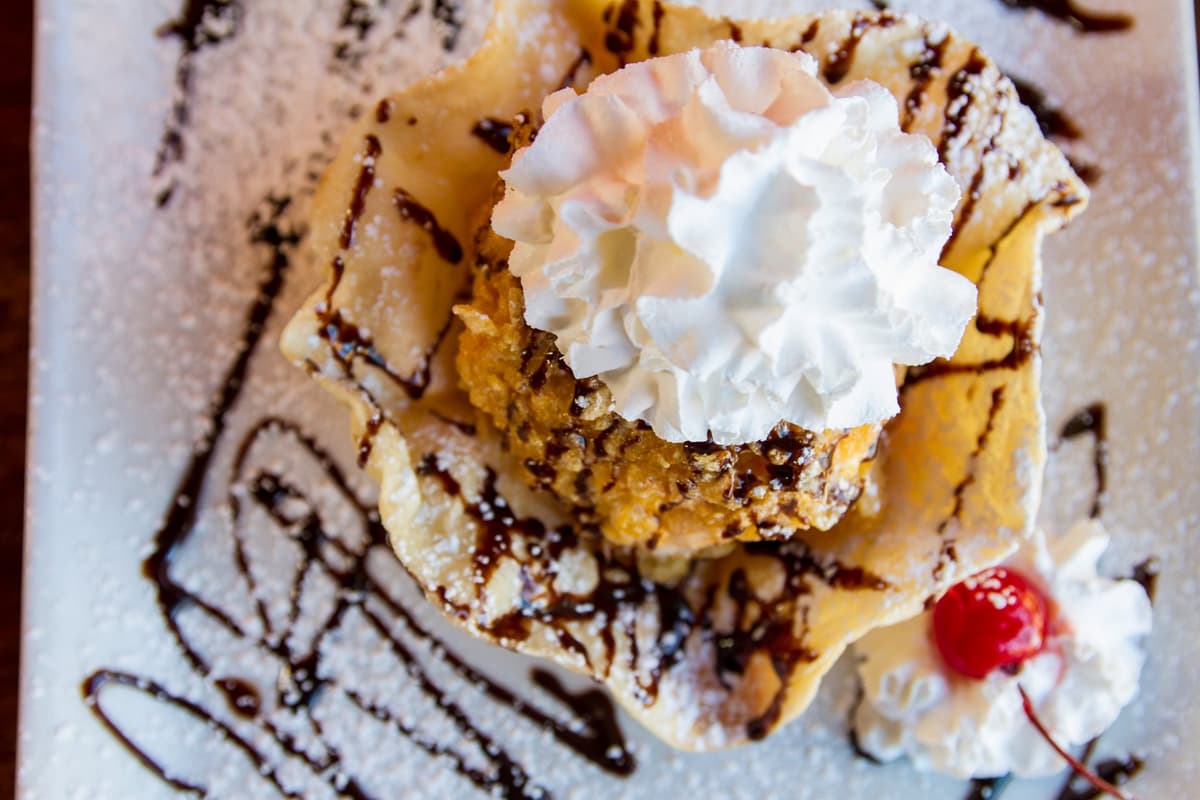 Vanilla Deep Fried Ice Cream recipe served on a plate, by Sonrisa Grill Vanilla Deep Fried Ice Cream recipe served on a plate, by Sonrisa Grill