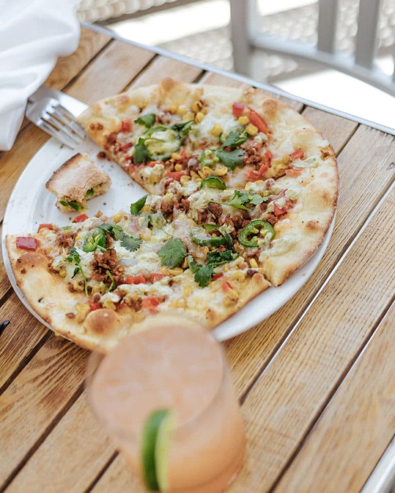 Pizza recipe served on a plate, by 415 restaurant Pizza recipe served on a plate, by 415 restaurant