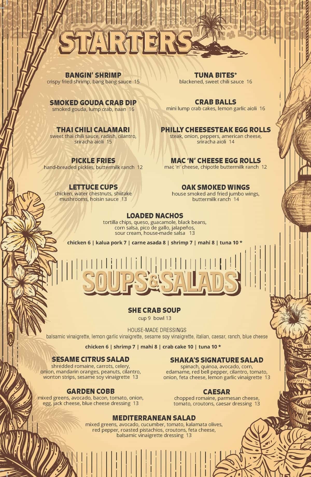 Starters Soups Salads recipe served on a plate, by Shaka's Beach Bar & Grill Starters Soups Salads recipe served on a plate, by Shaka's Beach Bar & Grill