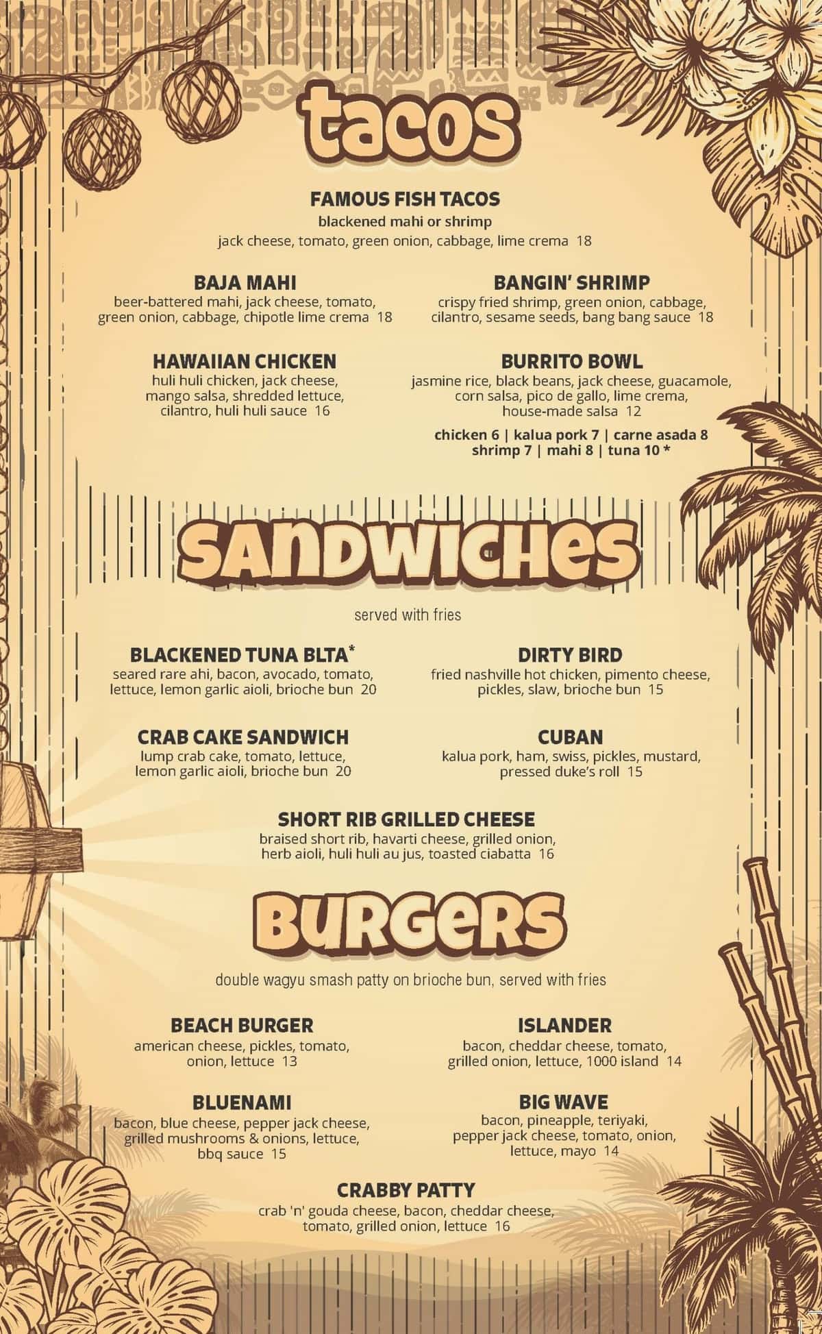 Tacos Sandwiches Burgers recipe served on a plate, by Shaka's Beach Bar & Grill Tacos Sandwiches Burgers recipe served on a plate, by Shaka's Beach Bar & Grill