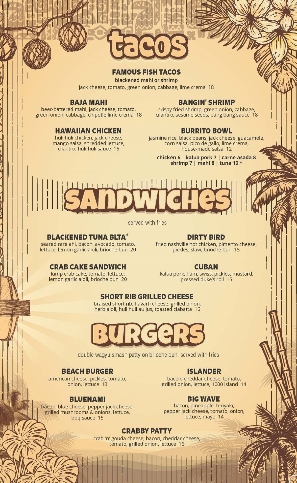 Tacos Sandwiches Burgers