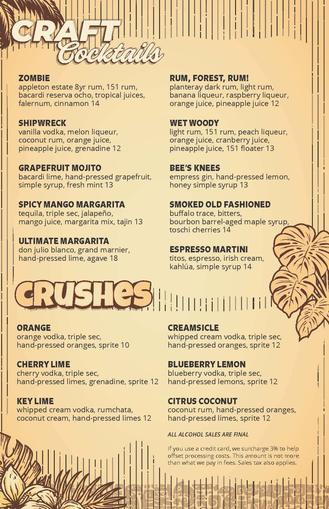 Drink Menu Summer recipe served in a glass, by Shaka's Beach Bar & Grill Drink Menu Summer recipe served in a glass, by Shaka's Beach Bar & Grill
